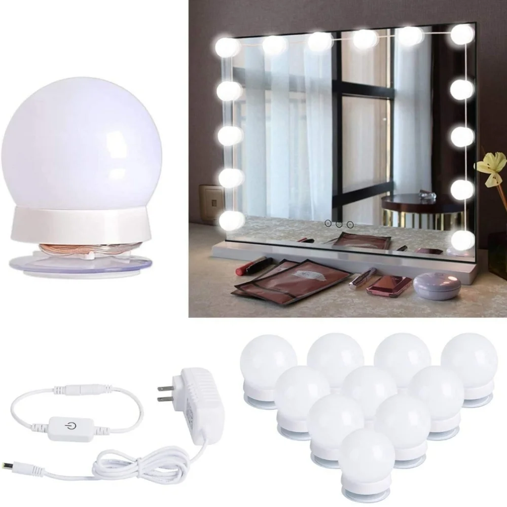 Hollywood Style Led Vanity Mirror Lights Kit with 10 Dimmable Light Bulbs
